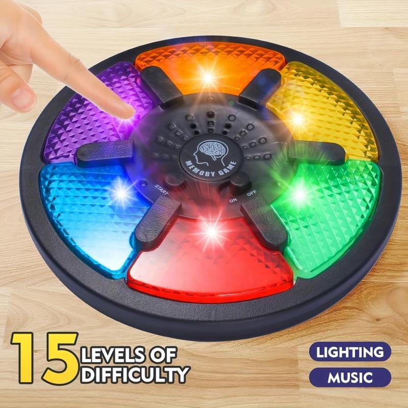Colorful Memory Game Toy, 1 Box Fun Memory Training Toy, Game Board with LED Lights and Sound Effects, 15 Levels of Difficulties, Thinking Training Game Machine, Fidget Toys, Gift for Her, Men's Gift 3