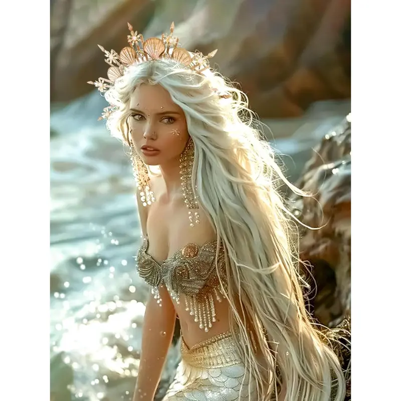 Local shipping-JeVenis Seashell Halo Crown Headpiece Mermaid Headband Seashell Crown Headband Siren Costume Women Halloween Cosplay Renaissance 7