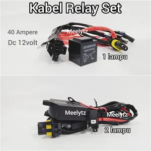 Premium Kabel Relay set Lampu HID Projie Projector Biled LED H4 Motor Mobil