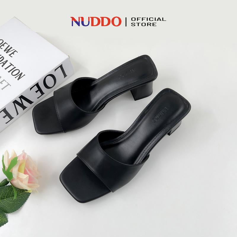 Dép guốc nữ 5 phân đế vuông, giày sandal nữ mũi vuông quai ngang êm chân 5cm_ND321 Shoes DéP