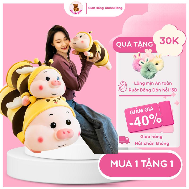 Gấu bông heo ong và 1m vs 1m2 siêu vip gấu bông cao cấp Toy Thú Nhồi Bông Đồ Chơi Thú Bông Phát Nhạc