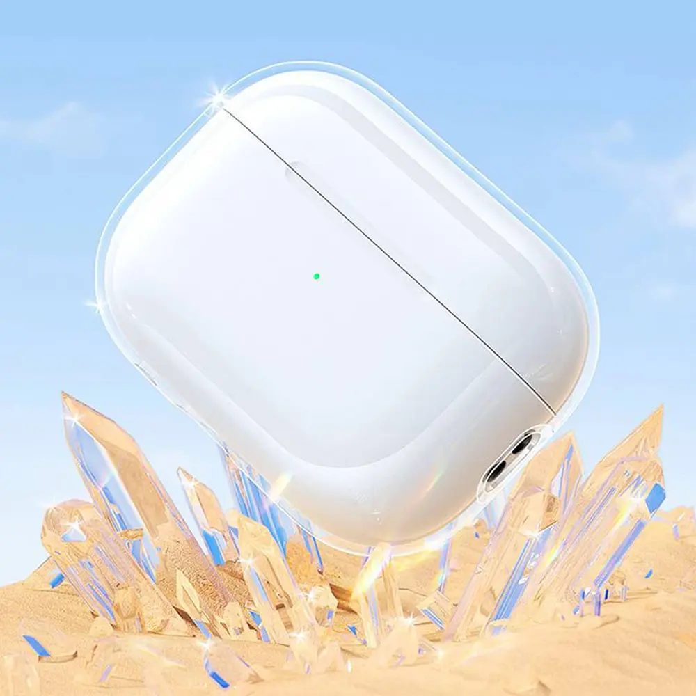 Applicable AirPods 3 generation apple 2 generation earphone case material transparent airpodspro2 material tpu universal soft Accessories
