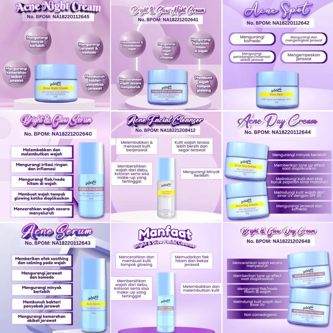 KHUSUS ECER INSANI SKINCARE BPOM & FORTE KLINIK APOTEKER Wajah Berjerawat Kusam