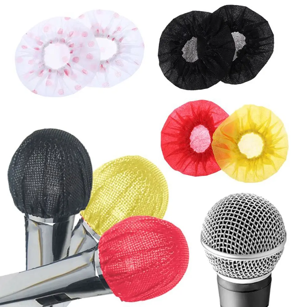 Recording Room 10 Pairs/20Pcs Disposable Windscreen Non-woven Microphone Removal Antibacterial Cover Mic Cap Pad Mic Cover Mat Microphone Cover