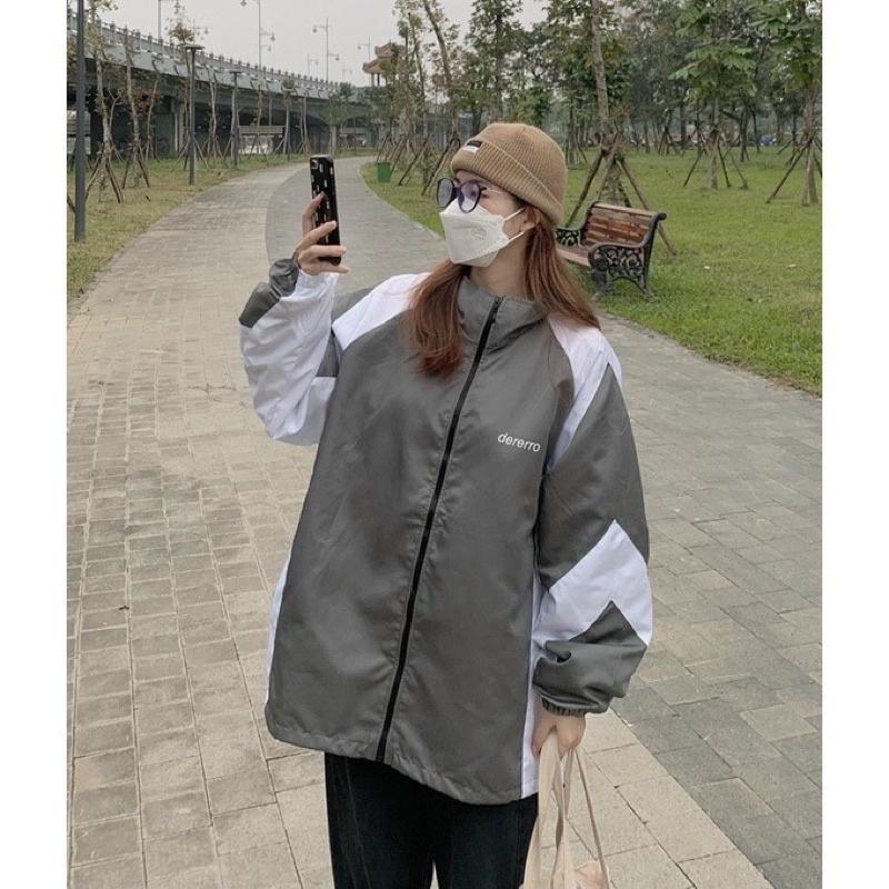 Áo Khoác Dù - Áo Khoác Gió Dererro Logo Thêu Dài Tay Form Rộng Vải Dù Hai Lớp Unisex Nam Nữ Lana Jacket Top 3