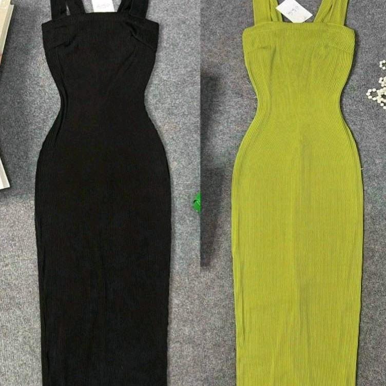 Đầm body dự tiệc. Váy ôm chân váy bút chì chất liệu Len tăm dây ban to. Nữ Dress Women Đen