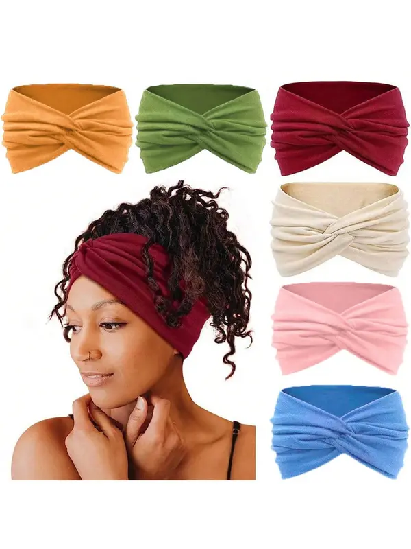 Women's Solid Color Hair Band, Casual Hair Accessories for Women & Girls, Minimalist Headwear Suitable for Thick Hair, Headbands Women, Knotted Headband 0