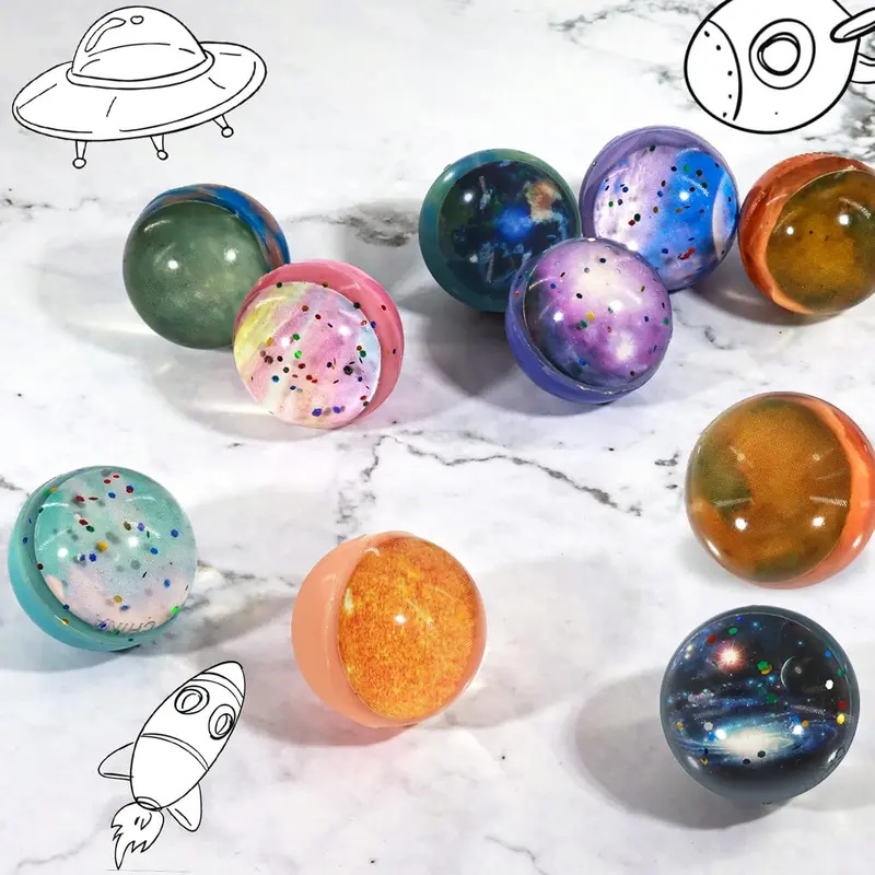 Annhao 30 PCS Bouncy Balls, Space ball party bag fillers for kids 32mm bouncy balls for kids party bags fillers bounce balls for kids party bags fillers bounce for kids bubble balls for Fun games 5