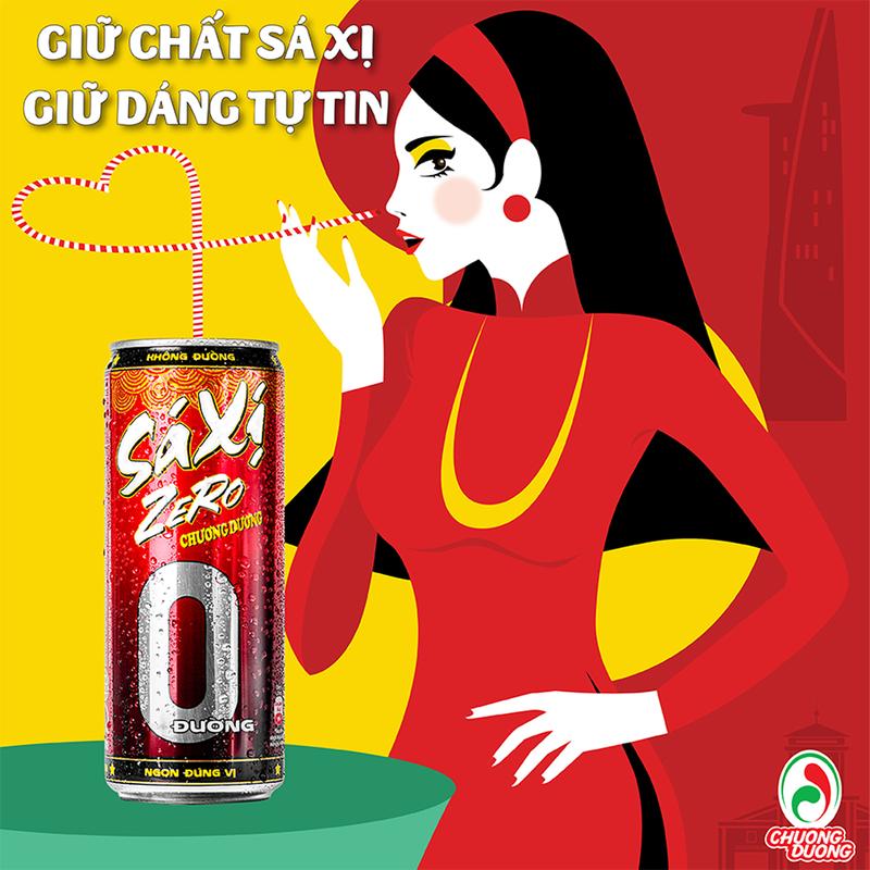 LỐC 6 LON NƯỚC NGỌT SÁ XỊ ZERO KHÔNG ĐƯỜNG CHƯƠNG DƯƠNG CDBECO 320ML 3