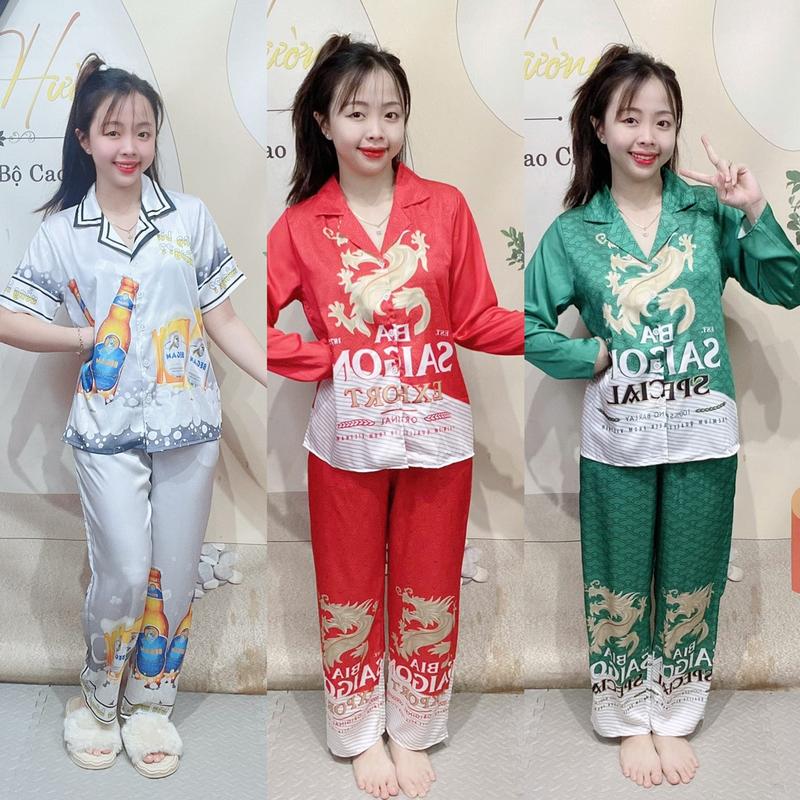LATIN 3 (Có Bigsize 45-75kg) Đồ Bộ Cho Nữ, In Hình Doraemon, Màu Xanh, Chất Lụa Latin Mềm Mịn  Women pijama xước