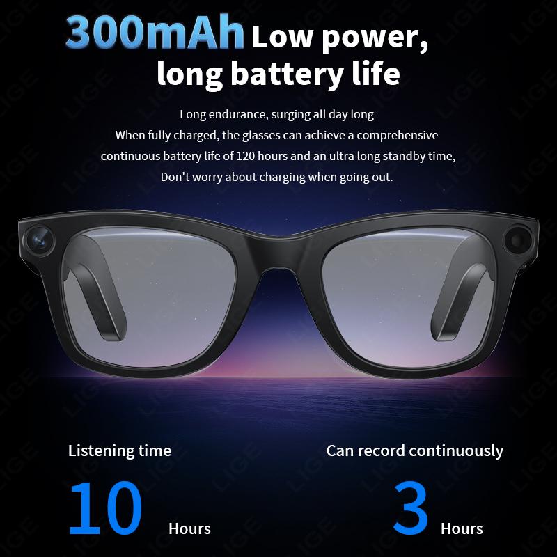 Smart Glasses Camera Sunglasses 800W AI Translator Recording Video Photo Wireless Bluetooth Touch Anti-blue Light Smart Glasses - Image 5