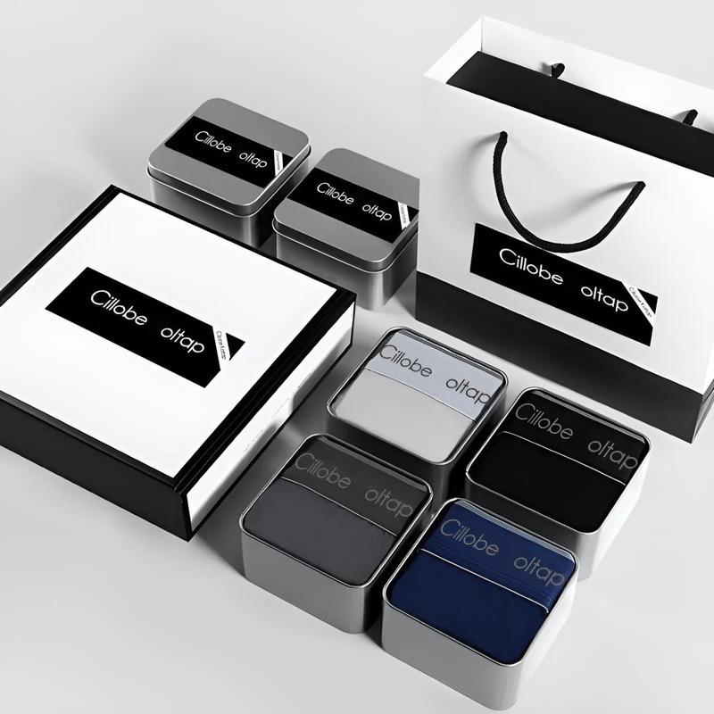 Hộp 4 quần Boxer nam đáy 3D kháng khuẩn, Combo 4 quần sịp đùi nam thoáng khí cotton co dãn Menswear Quần Lót