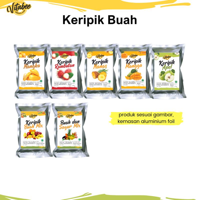 Keripik Buah Nangka Apel Salak Nanas Mangga Rambutan 50 gram Renyah Ngangenin Food Snacks Cemilan Manis Kripik Pisang 1