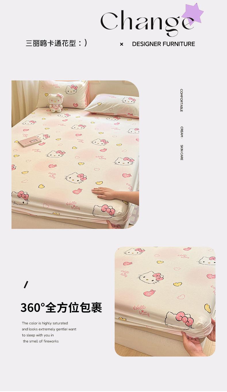 Product Introduction of 2025 Hello Kitty Children's Pure Cotton Fitted Sheet Bed Cover Full Cotton KT Cat Hello Kitty Cartoon Bed Sheet Student Mattress Cover 7
