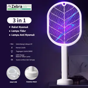 Raket nyamuk charger Raket Nyamuk 3 in 1 Multifungsi Perangkap Nyamuk LED Gantung raket nyamuk charger ori