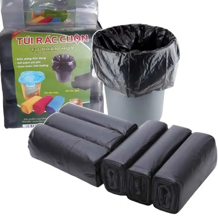 15 Cuộn Túi Đựng Rác Tự Phân Huỷ Size  To 55x65cm Bảo Vệ Môi Trường