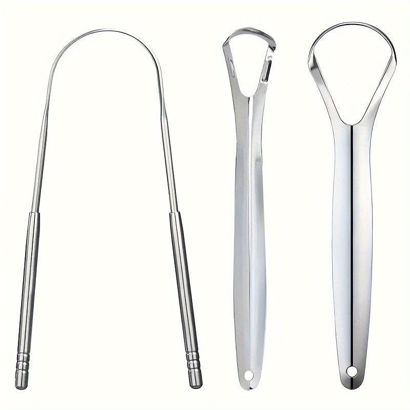 Product Introduction of Stainless Steel Tongue Scraper Set, 3 Counts/set Portable Tongue Cleaner, Oral Care Tool for Adults, Easy To Use and Remove Bad Breath 4