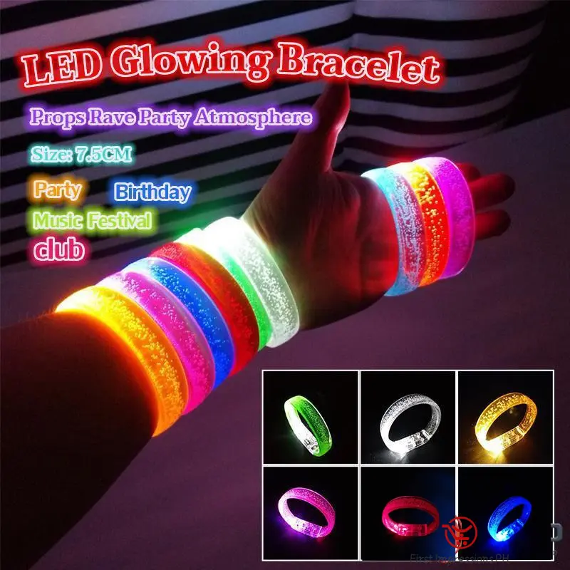 LED Glowing Bracelet Flashing Wristband Bar Concert Cheer Props Rave ...