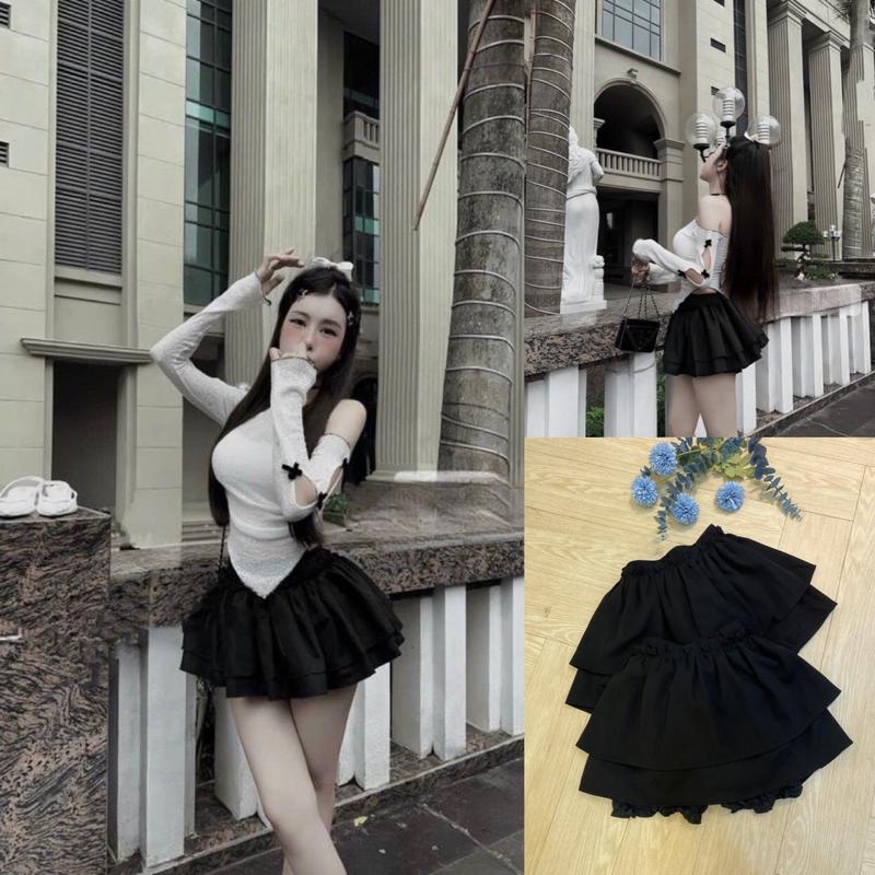  Chân váy xòe bèo 2 tầng có lót quần bí dáng ngắn Chân váy kiểu bồng bềnh Bigsize Kim Ngân từ 50kg đến 100kg 