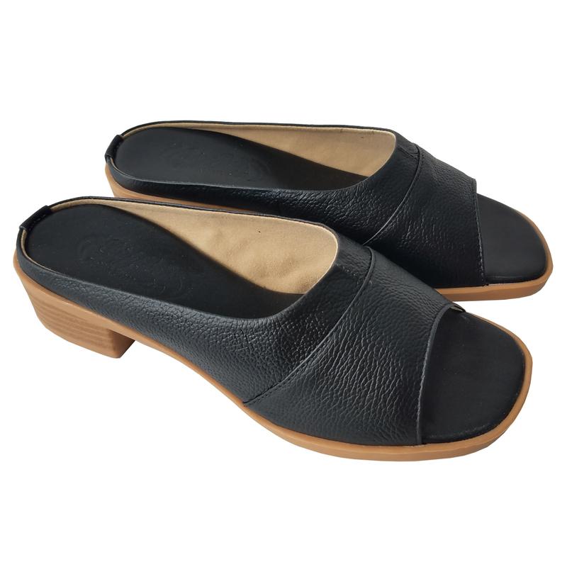 Dép Cao Gót Nữ Da Bò Thật BIGGBEN Cao 3 Phân TTDCG8