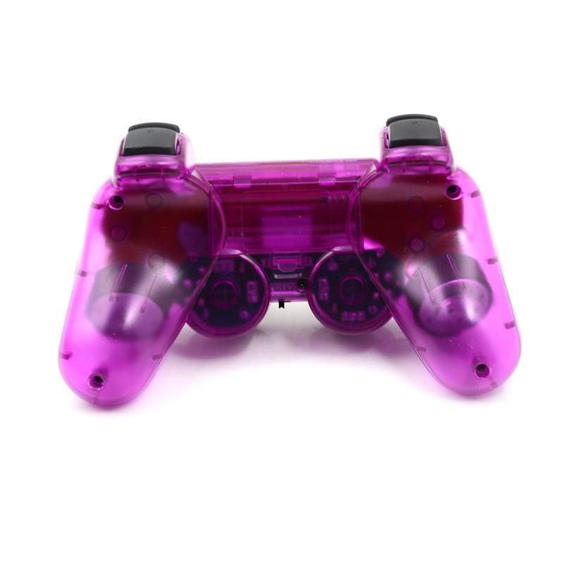 ตัวควบคุมเกมไร้สาย สีสันสดใส 2.4GHz Gamepad Joypad สำหรับ PS2 1 ชุด สีดำ 6
