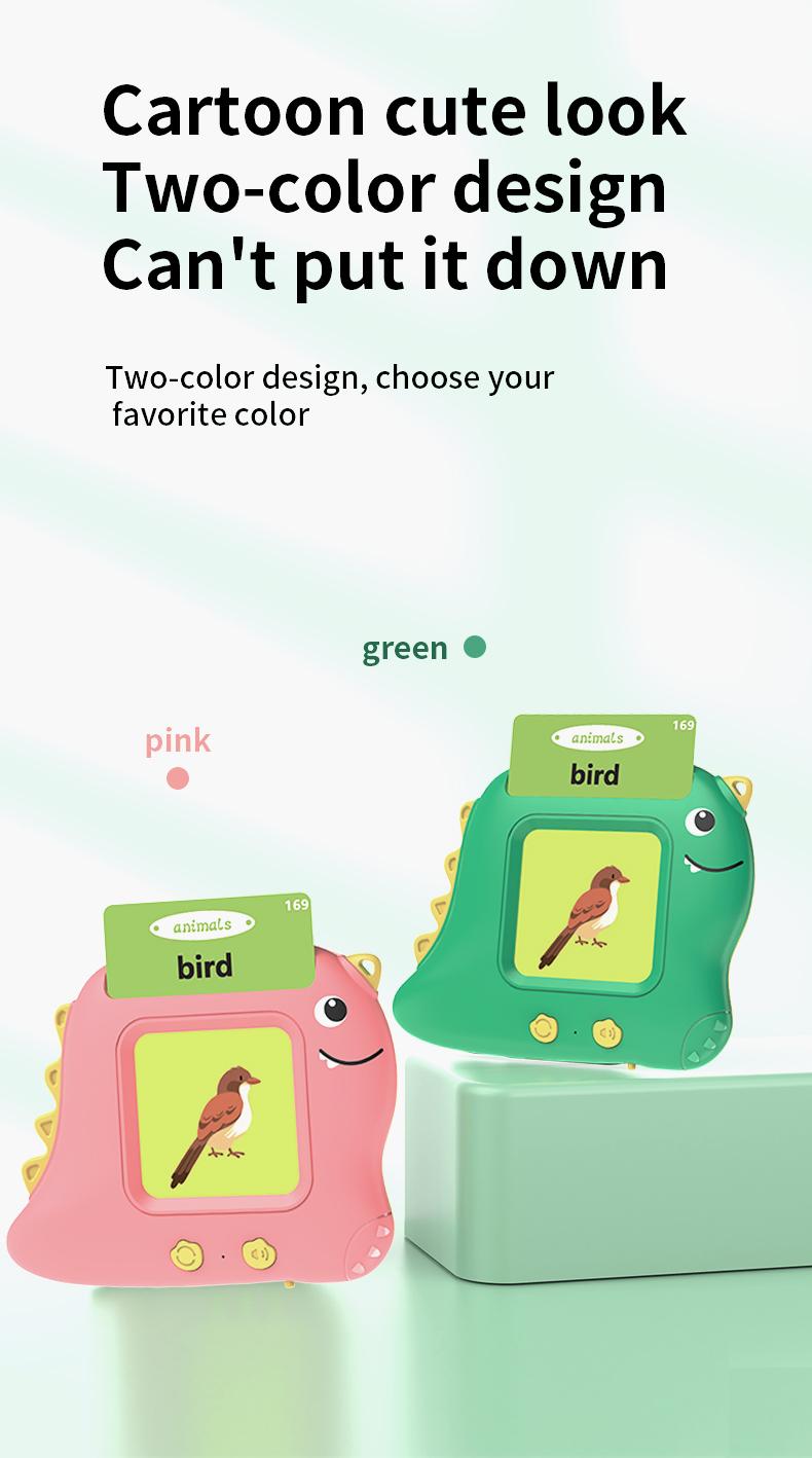Product Introduction of 2024 Dinosaur Jr card machine Talking flash card children's toys educational plug-in learning machine 8