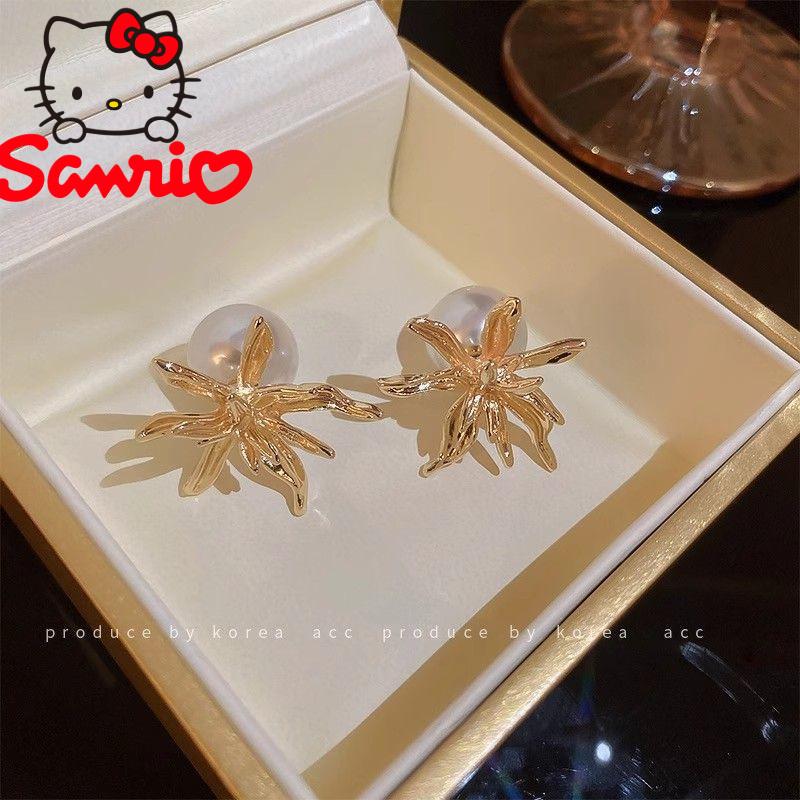 Silver Needle Pearl Flower Two-Way Earrings Korean Niche Design Retro Stud Simple Versatile Earrings for Women 3