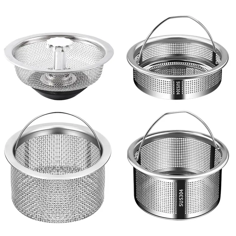 Stainless Steel Kitchen Sink Filter Drain Net Garbage Trap Strainer