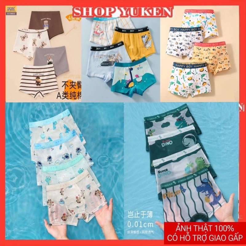 Hàng Mới Về . Combo 4 quần lót cho bé trai 10kg-40kg . Sét Quần Lót Cho Bé Trai Chất Cotton Đanh Xịn nhiều mẫu khác nhau, quần xì đùi