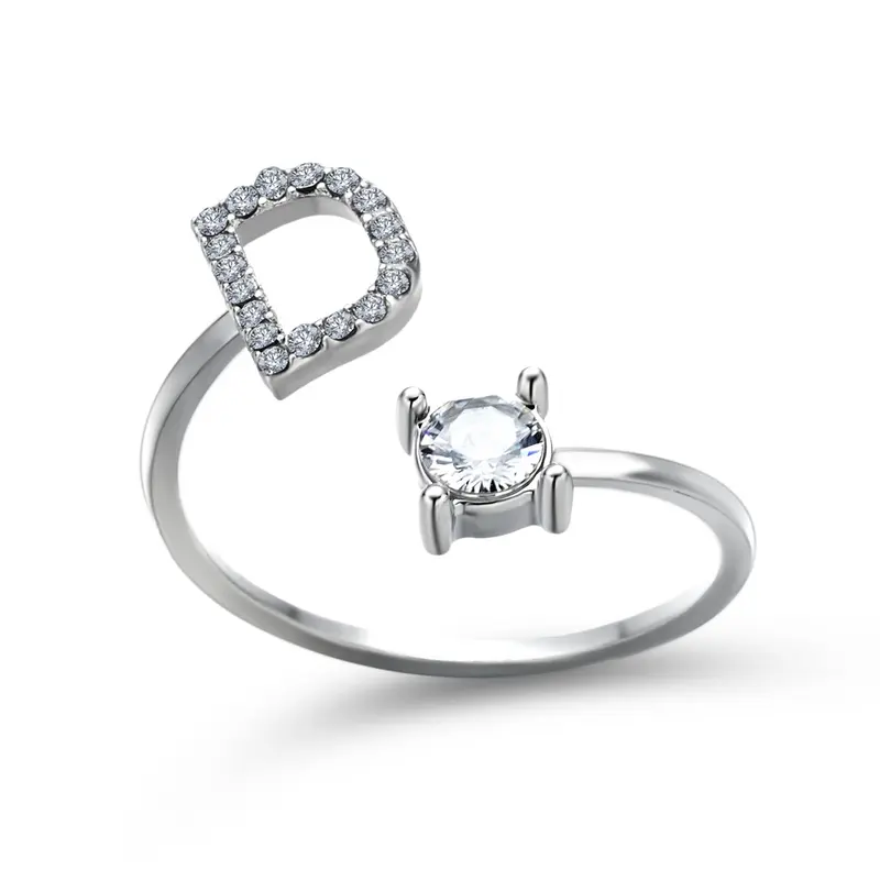 Cincin wanita inisial huruf A sampai Z model cantik adjustable Rings 7
