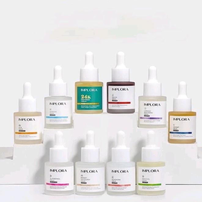 Implora Serum Wajah 20ml Face Serum 24K Gold | Hydrating | Acne | Brightening | Peeling | Vitamin C pemutih Wajah Serum Penghilang Flek Hitam 1