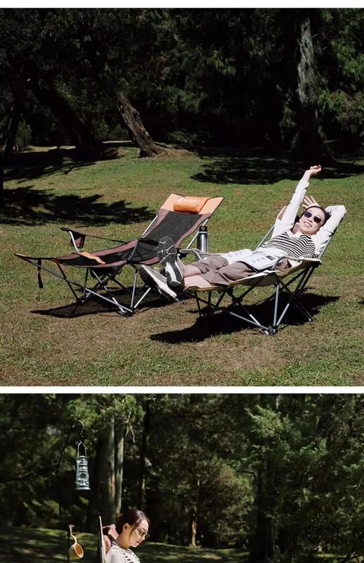 Product Introduction of Outdoor Folding Chair Portable Adjustable Recliner 2 In 1 with Removable Footrest for Camping Fishing Picnic Patio 19