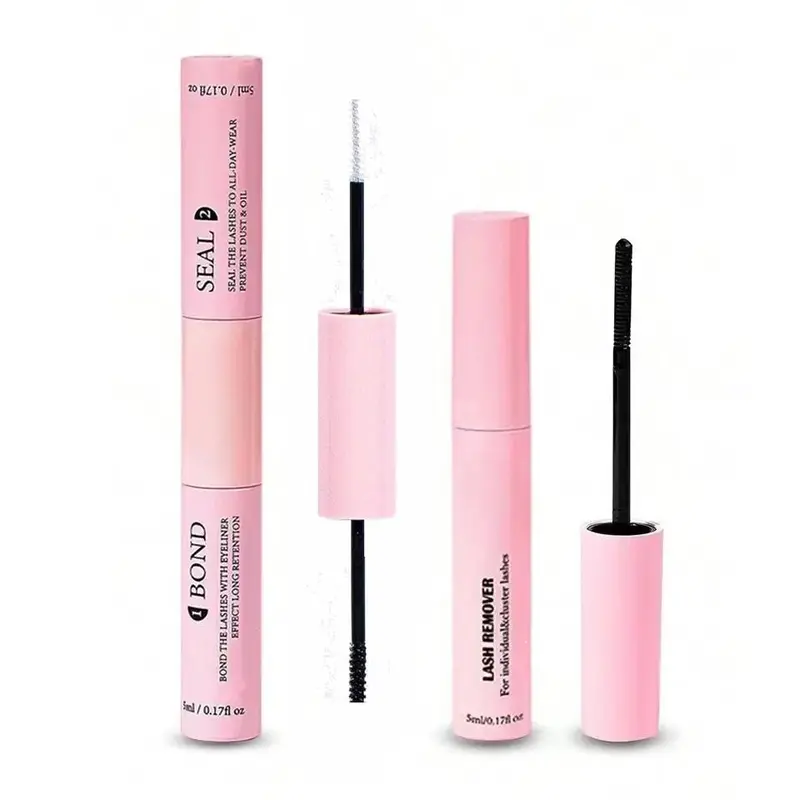 Lash Bond and Seal & Lash Glue Remover Set, 1 Count Individual Lashes Glue and Seal & 1 Count False Eyelashes Remover, Eye Makeup Tool 0