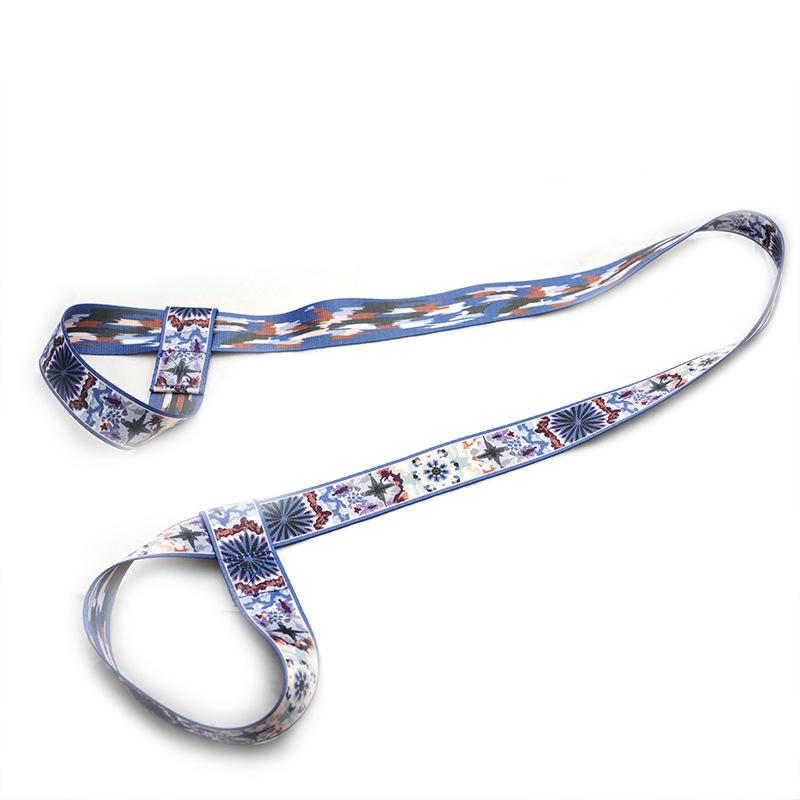 Product Introduction of Printed Yoga Mat Shoulder Strap Nylon Colorful Binding Strap Storage Strap Binding Rope Yoga Stretching Strap 6