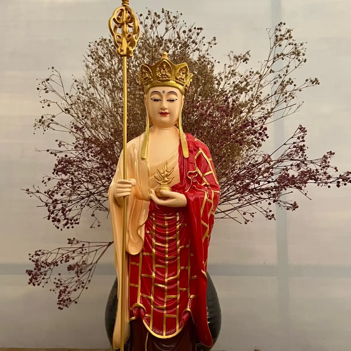 Tượng Phật Địa Tạng  đứng 50cm composite Decor Decor Phòng Trang Trí Nhà