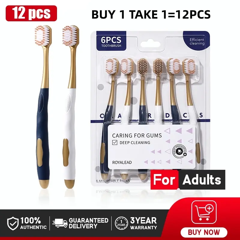 BUY 1 TAKE 1=12PCS Toothbrush ultra-fine carbon nano soft bristles family set