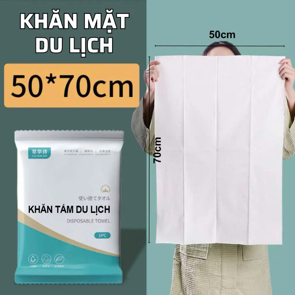 Khăn Tắm Dùng 1 Lần 100% Bông COTTON Mềm Mịn Tiện Lợi - Nhà Tắm