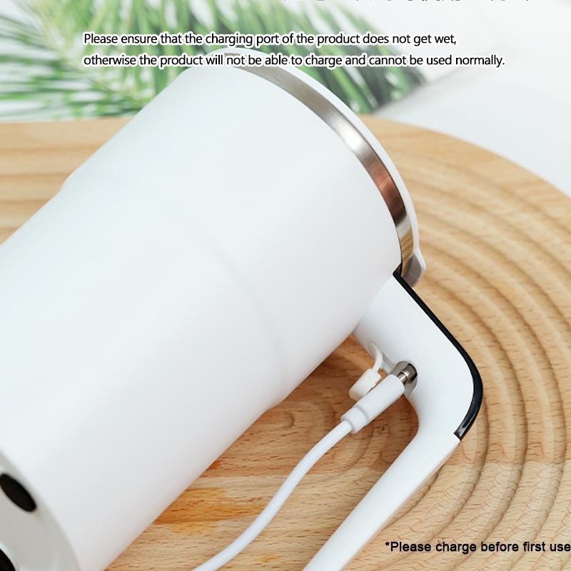 Rechargeable Magnetic Stirring Coffee Cup, 2 Counts Automatic Magnetic Stirring Coffee Cup with Lid, Household Kitchen Appliances for Home Office Use 5