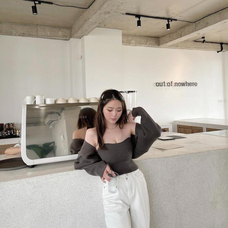 TINGOAN x TIKTOKSHOP - Áo set cardigan tặng kèm quây len xù xám WAY 2 SEXY
