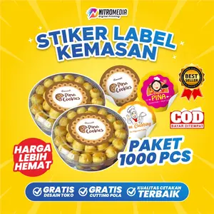 (1000PCS) CETAK STIKER JUALAN MAKANAN MINUMAN SKINCARE LABEL KEMASAN STIKER RAMADHAN STIKER LEBARAN CUTTING CUSTOM