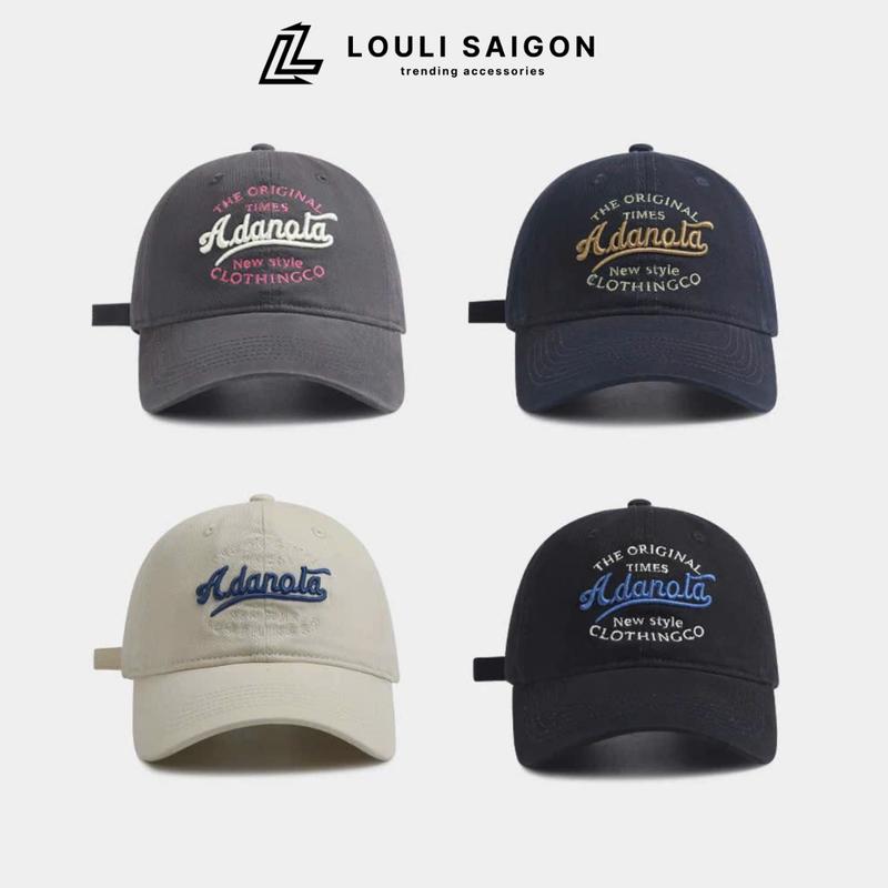 Mũ lưỡi trai nam nữ LOULI SAIGON chữ Adanola form mềm nón kết kaki unisex thời trang cao cấp M84