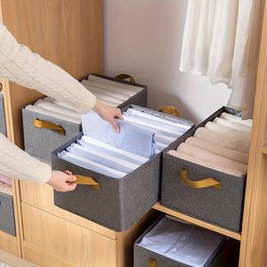 Wardrobe Clothes Storage Box, 3 Counts/set Summer Foldable Clothes Organizer Box with Handle, Home Organizer for Wardrobe, Bedroom Accessories, Home Essentials