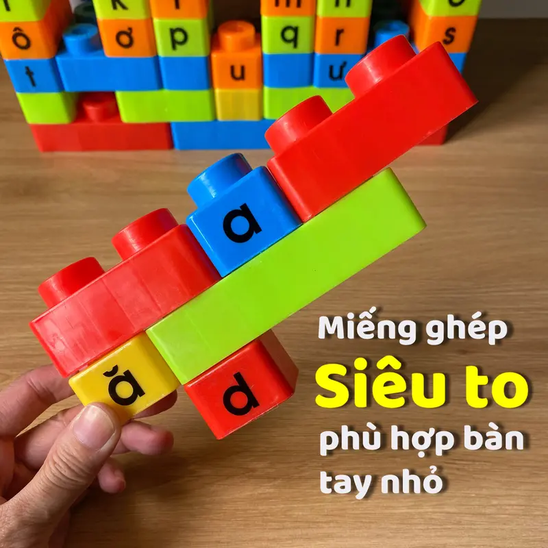 Bộ Xếp Hình Loại To Nhựa An Toàn Hàng Việt Nam Cho Bé Từ 1 Tuổi - Toy, Tháo Lắp 6