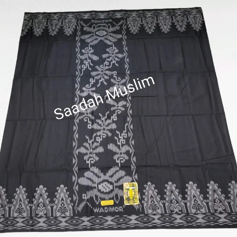 Sarung Wadimor Bali55 Husus Hitam Tumpal Kembang Sarung Standar Dewasa Bahan Katun Halus Harga Grosir 4