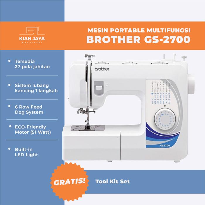 Gambar Mesin Jahit Portable Multifungsi Brother GS2700 | Mesin Jahit Portable Multifungsi Brother GS-2700 dari Kianjaya Machinery Kota Bandung Tokopedia