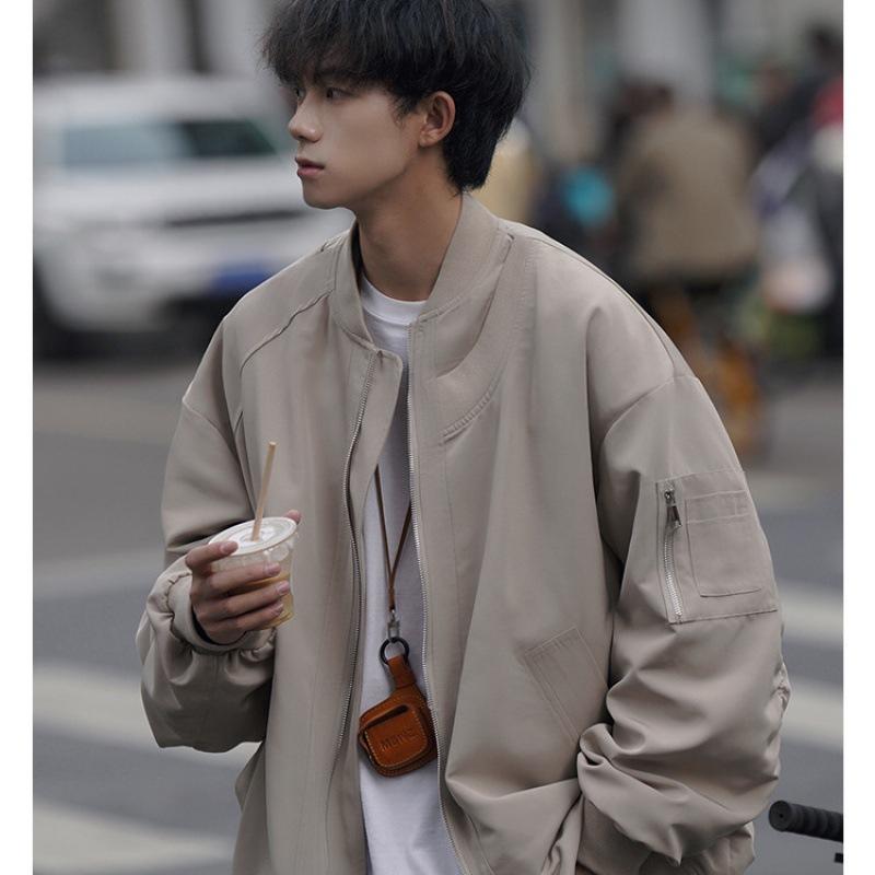 Áo Khoác Bomber, Phong Cách Cổ Điển Mỹ, Dành Cho Nam, Thích Hợp Cho Mùa Xuân Và Mùa Thu Menswear Jacket Nhung 5