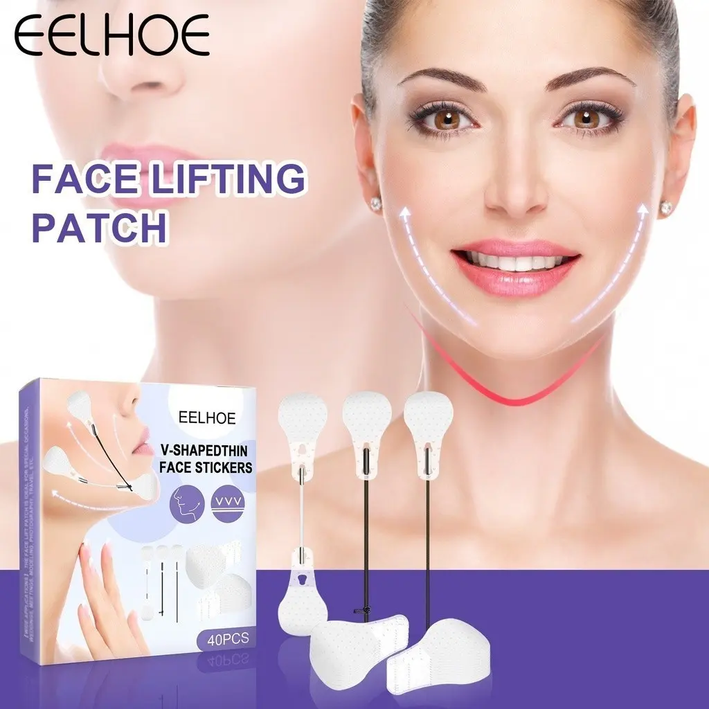 【ISI 40 PCS】Stiker Wajah Anti Kerut / Sticker Garis Wajah Untuk Wajah Mata dan Leher - Instant Face Lift Sticker V Shape Face Lift Tape Tape Alat Penirus Wajah Alat Kecantikan Sticker Garis Wajah / V Shape Face Lift Tape Scotch Wajah bentuk V Face