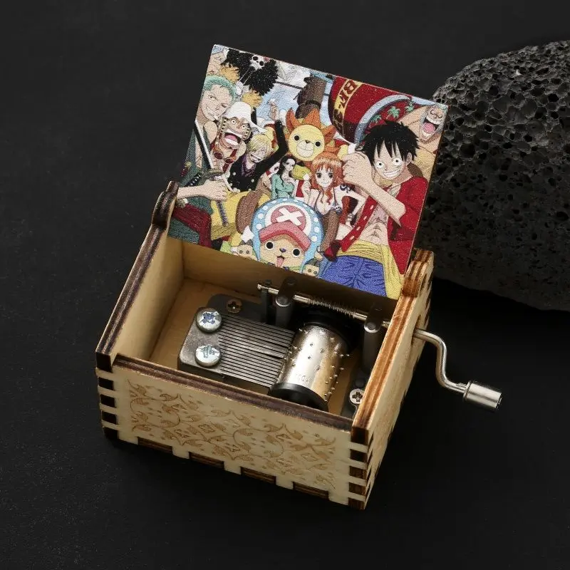 Kotak Muzik Kayu, Diputar Tangan, Reka Bentuk One Piece, Hadiah Kreatif untuk Lelaki, Teman Wanita, dan Teman Wanita, Sesuai untuk Krismas dan Hari Lahir, 2024
