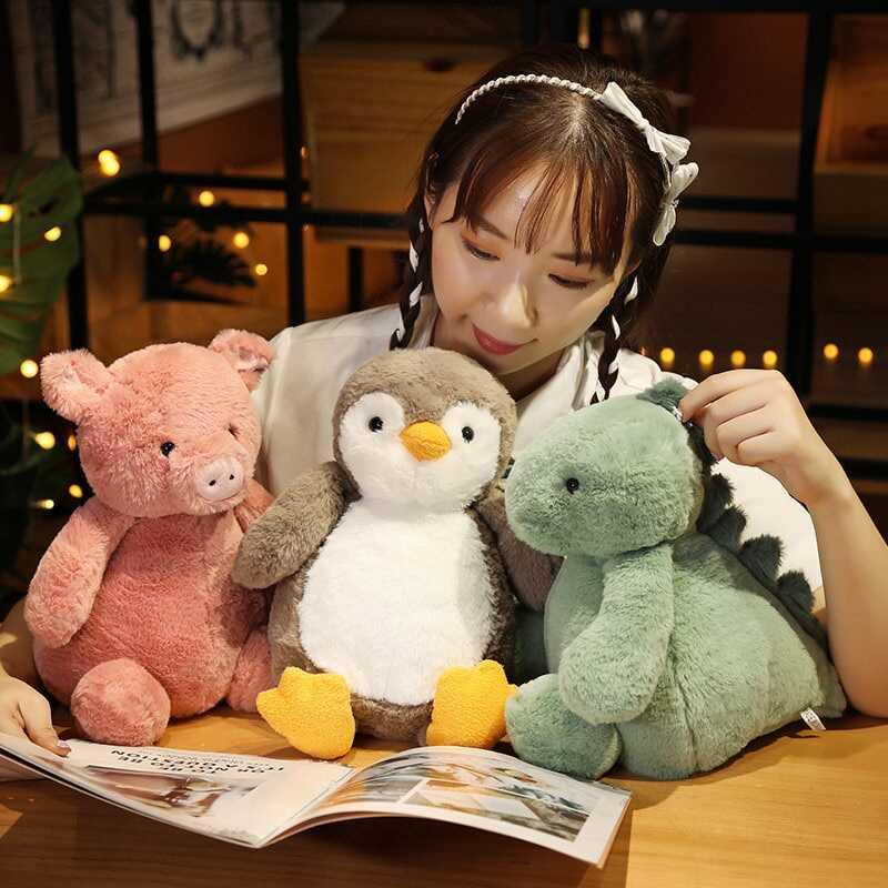 Đồ Chơi Nhồi Bông Hình Động Vật Dễ Thương, Gấu Bông, Chim Cánh Cụt, Khủng Long, Gấu Túi, Thỏ Koala, Búp Bê Thú Nhồi Bông, Gối Thoải Mái, Thích Hợp Cho Bé Gái, Có Kích Thước 25cm Và 35cm 6