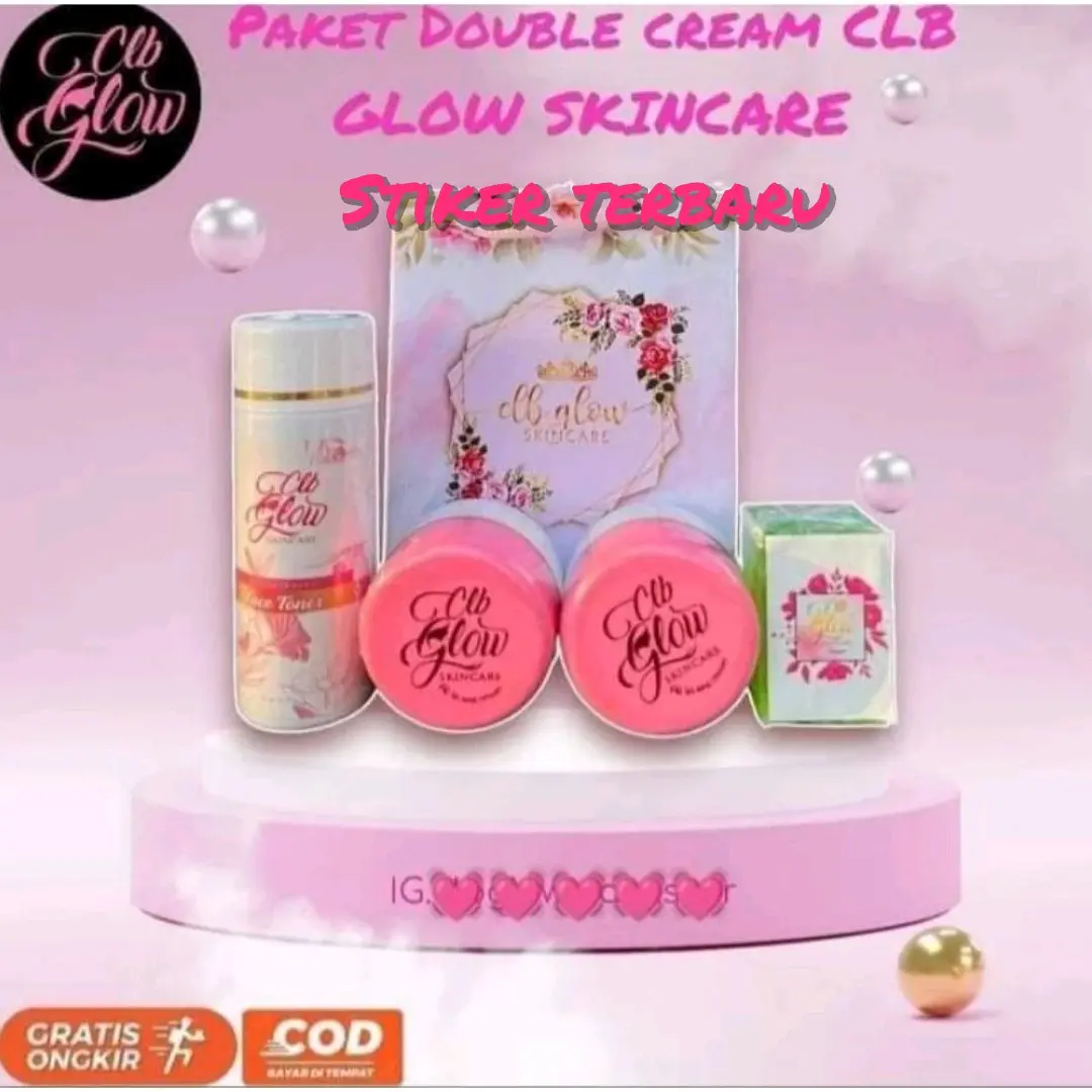 CLB Glow paket hemat double cream Original Medan Wajah